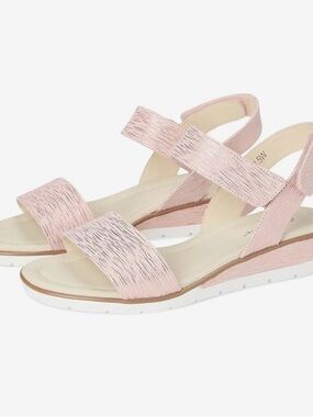 David Tate Womens Scala Pink Adjustable Leather Slingback Sandals Shoes